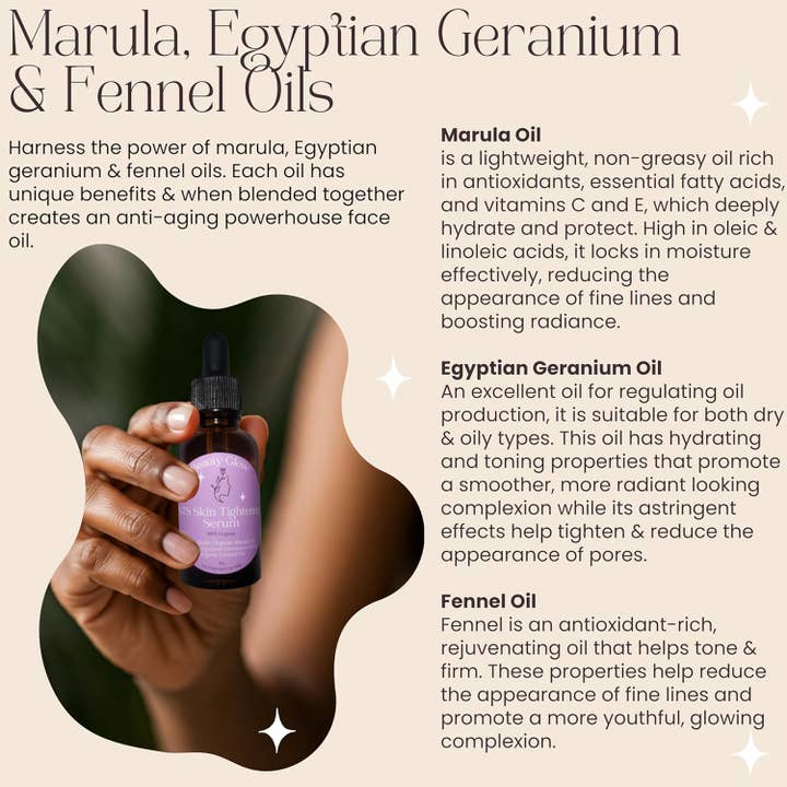 Beauty Glow - Wholesale Facial oil - Organic Skin Tightening Marula, Egyptian Geranium & Fennel 2