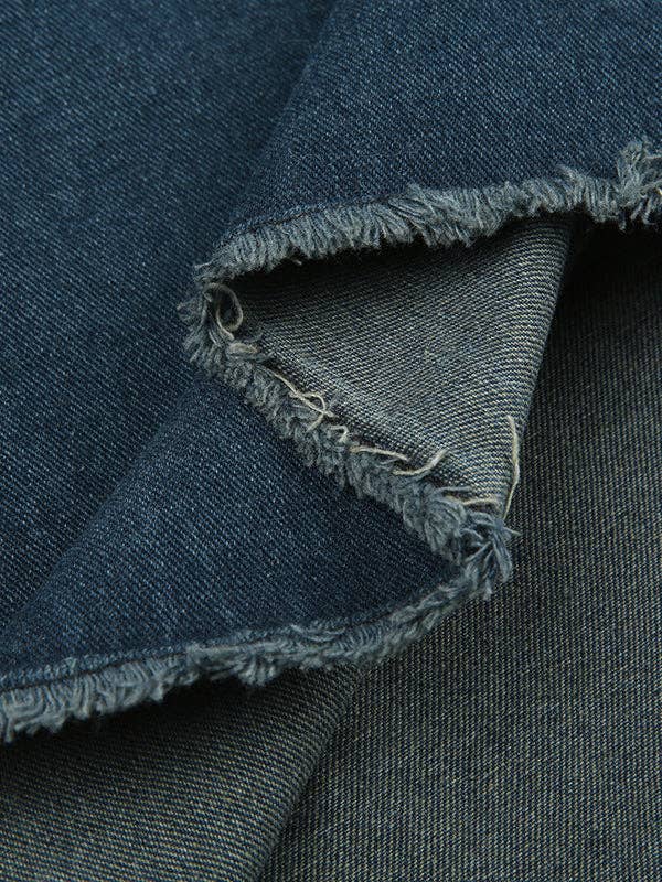 BLUE A-Line High Waisted Fringed Gradient Split-Joint Skirts for wholesale on Faire15