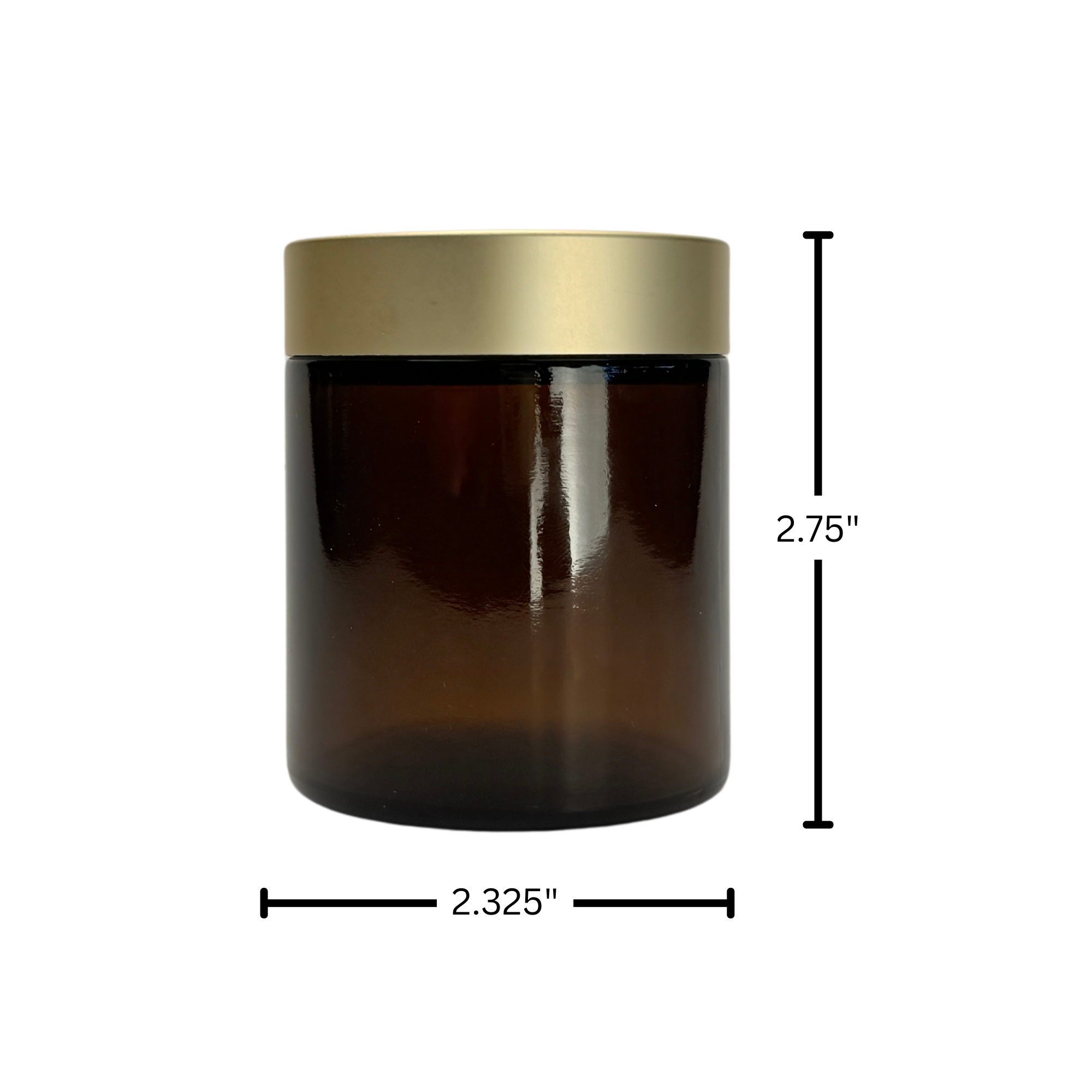 The Bottle Shoppe - Wholesale Jar - 4oz Amber Glass Jar Straight Sided with Brushed Gold Lid1
