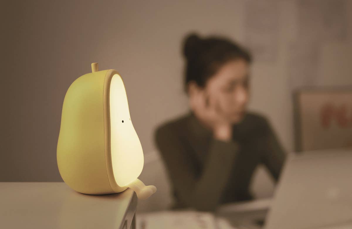 Soft green Pear Night Lamp MUID for wholesale on Faire19