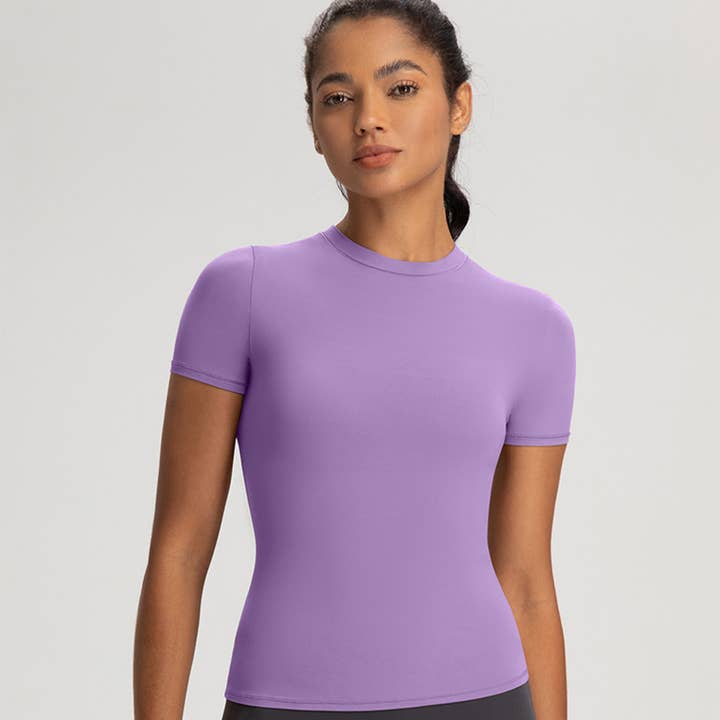 Sodalemon - Wholesale Athletic top – Women′s - Women Slim-Fit High-Stretch Naked-Feel Yoga T-Shirt11