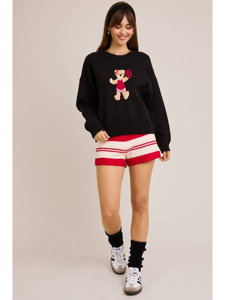 LE LIS - Wholesale Graphic Sweatshirt - Women's - LONG SLEEVE CREW NECK TEDDY BEAR GRAPHIC SWEATER10