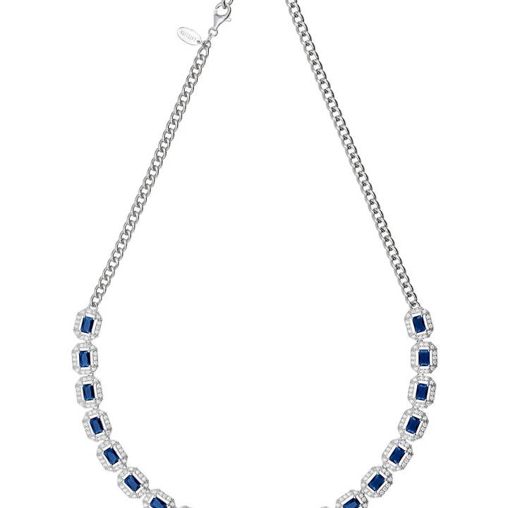 Latelita – wholesale Pendant/charm necklace – Whistledown Sapphire Gemstone Necklace Silver3
