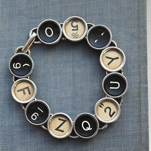 Joy Sparks Designs - Wholesale Charm/Dangle Bracelet - 11 Typewriter Key Bracelet