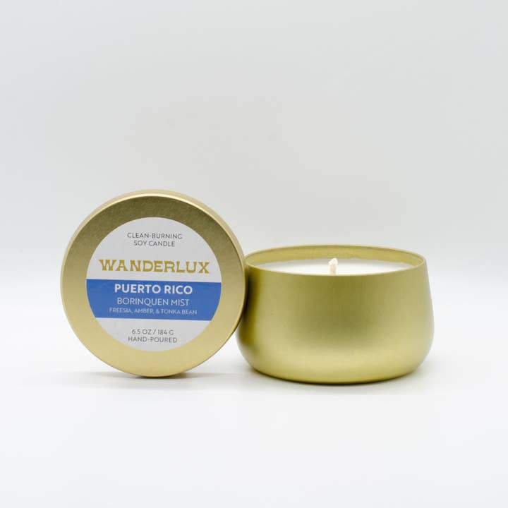 Wanderlux Puerto Rico Borinquen Mist 184 gram Sojaljus för wholesale av Wanderlux Candles