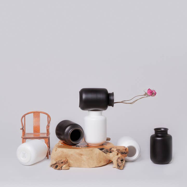 Semi-Matte Porcelain Mini Milk Jar Vase for wholesale by Middle Kingdom