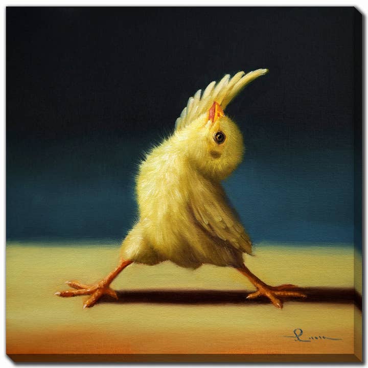 Yoga Chick Reverse Warrior Printed 38x38 Canvas Wall Art for wholesale by Streamline Art
