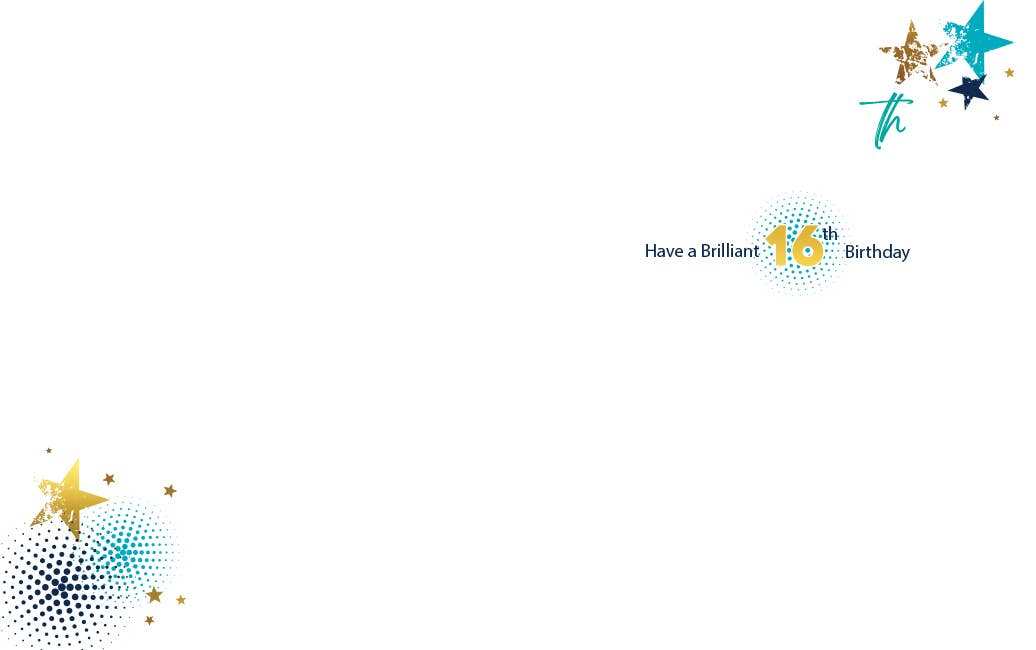 Piccadilly Greetings – wholesale Birthday card – Juvenile Birthday Card, Age 16 M, Foil Number1