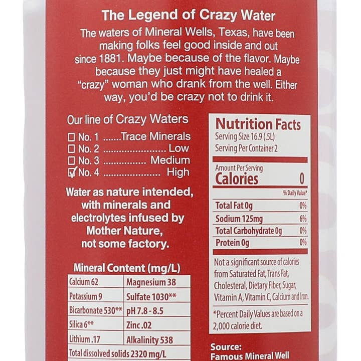 Everyday Supply Co - Wholesale Sparkling Water - CRAZY WATER WATER NO 4 NTRL MNRL HIGH CNTN - Case of 121