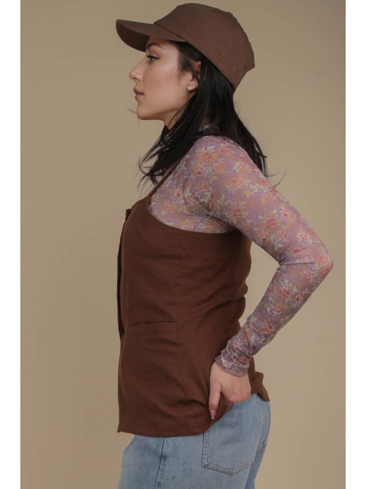 VERY J - Wholesale Button Down Shirt - Women's - NJ90371-Button Down Solid Woven Top