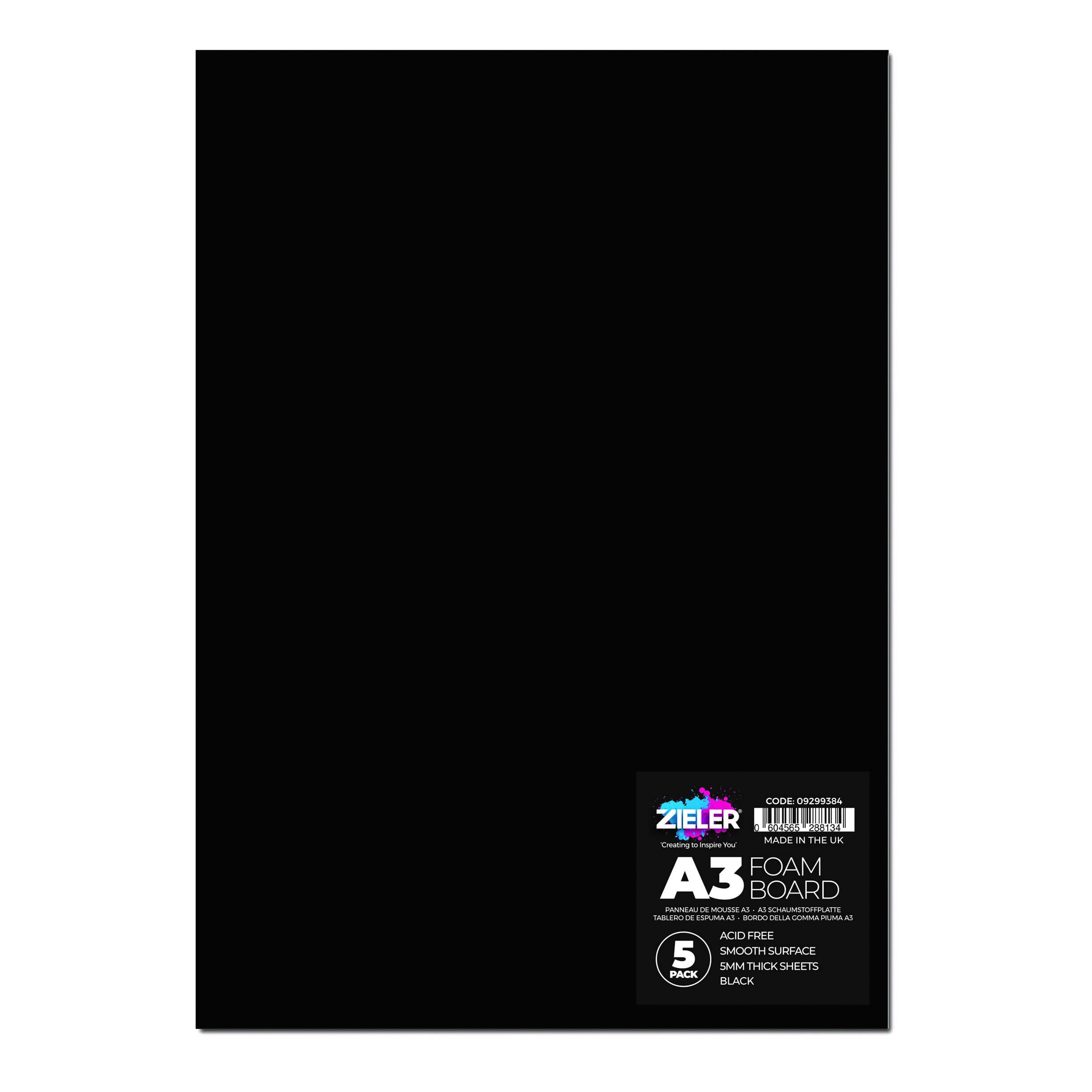 Zieler – wholesale Craft supplies – A3 Foam Board - 5mm - Black (Pack of 5) - by Zieler0