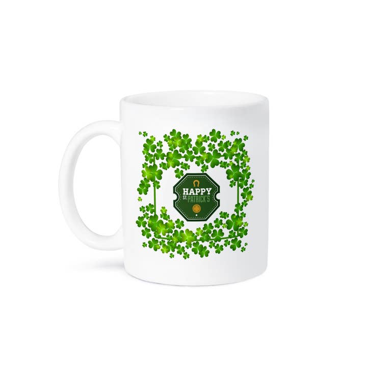 3dRose - Wholesale Coffee Mug - 3dRose, Ireland Holiday Motivational and Clover Frame - Happy St Patricks Day, Mug8