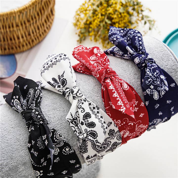 ACCITY - Wholesale Fashion Headband - Women's - WOMEN NEW CASHEW NUT FLOWER WIDE HEADBAND_CWAHA08318