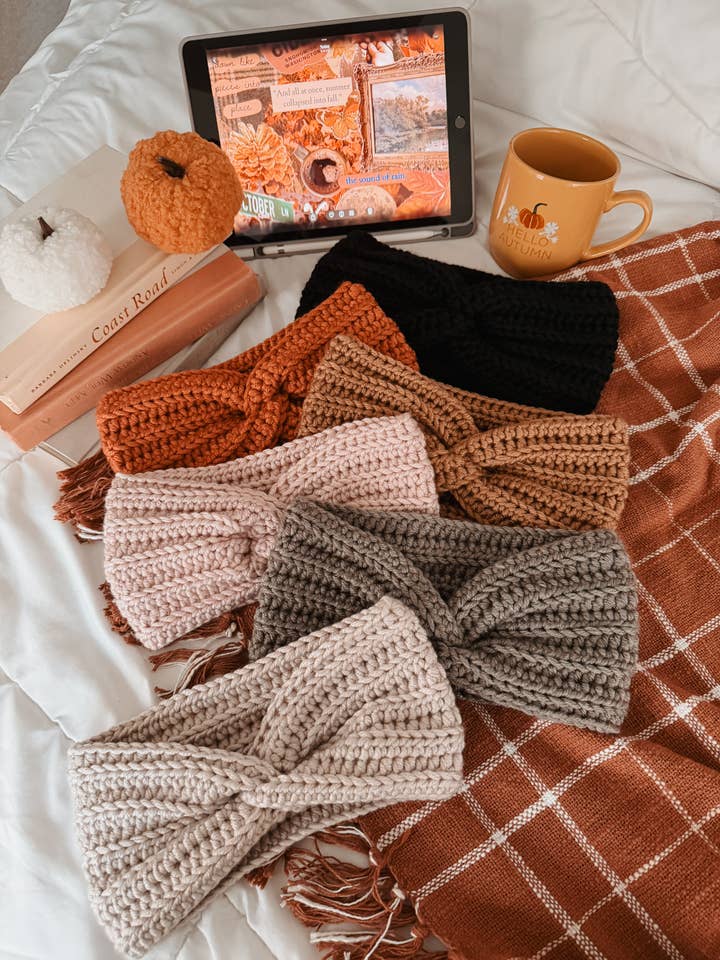 Chunky Knit Crochet Earmuffs for wholesale by Knotty But Sweet