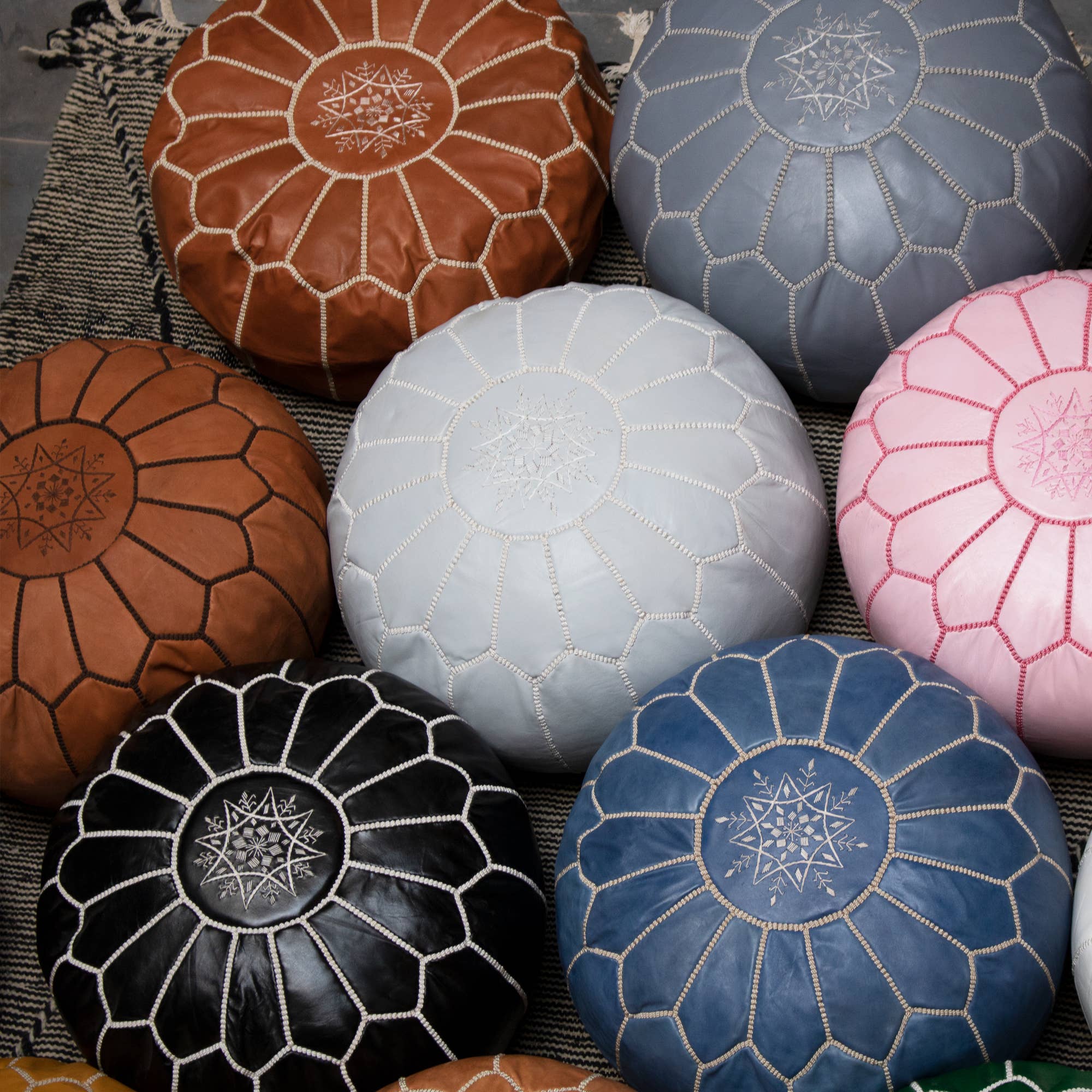 Melecraft - Wholesale Pouf - Leather pouf ottoman, Seat cushion, Floor cushion, footstool3