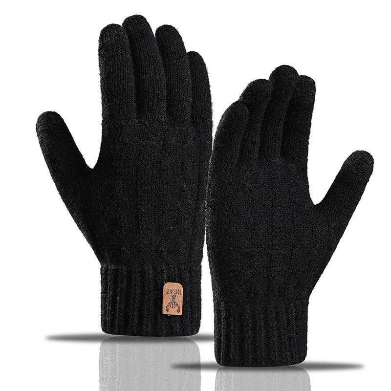 UZ Wholesale Store - Venta al por mayor Guantes - Hombre - Guantes de punto gruesos con pantalla táctil para hombre y forro polar0