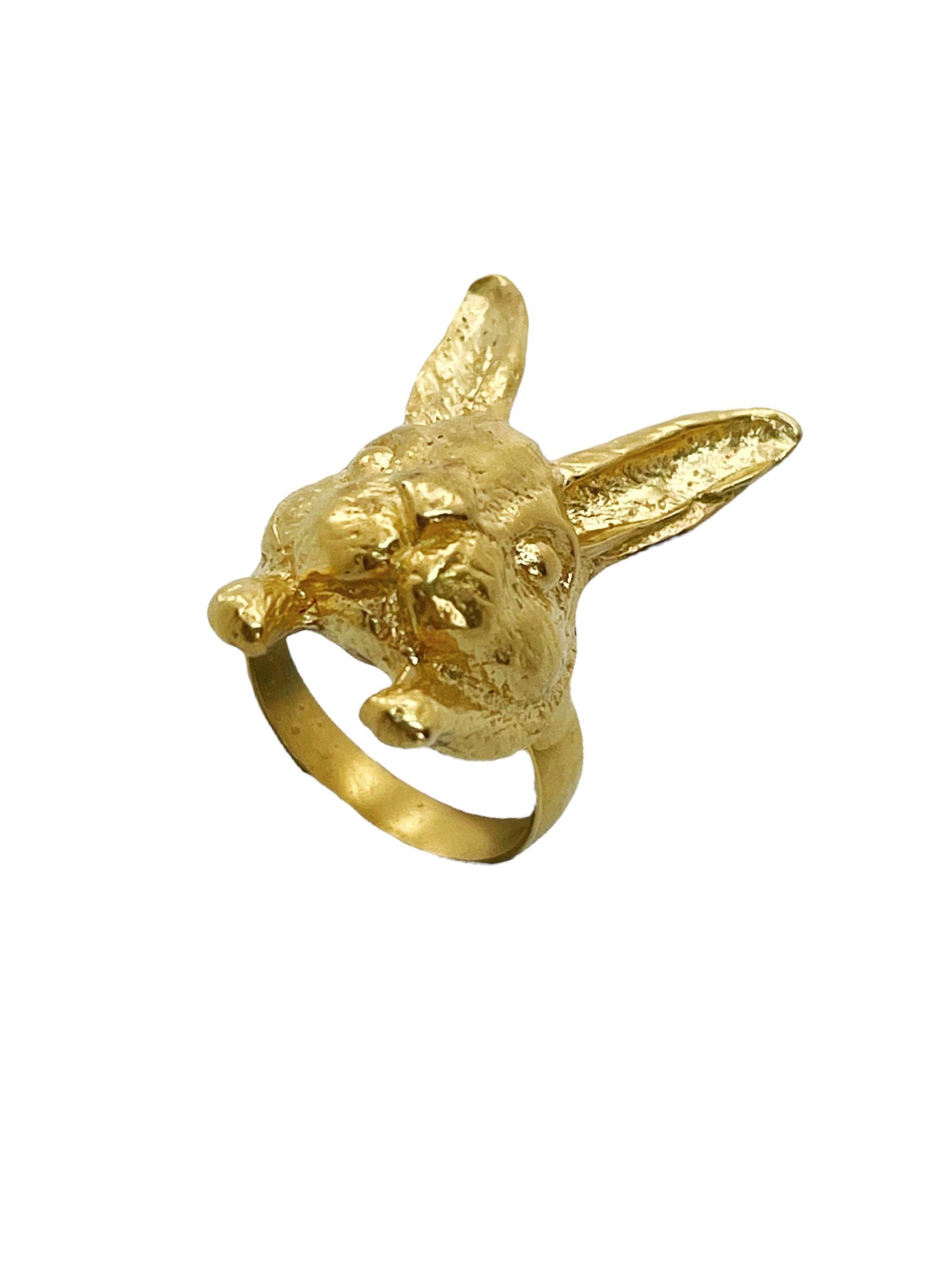 Gloria Mago – Engroshandel Statementring – Lucky Rabbit ring i guld. Størrelse 152