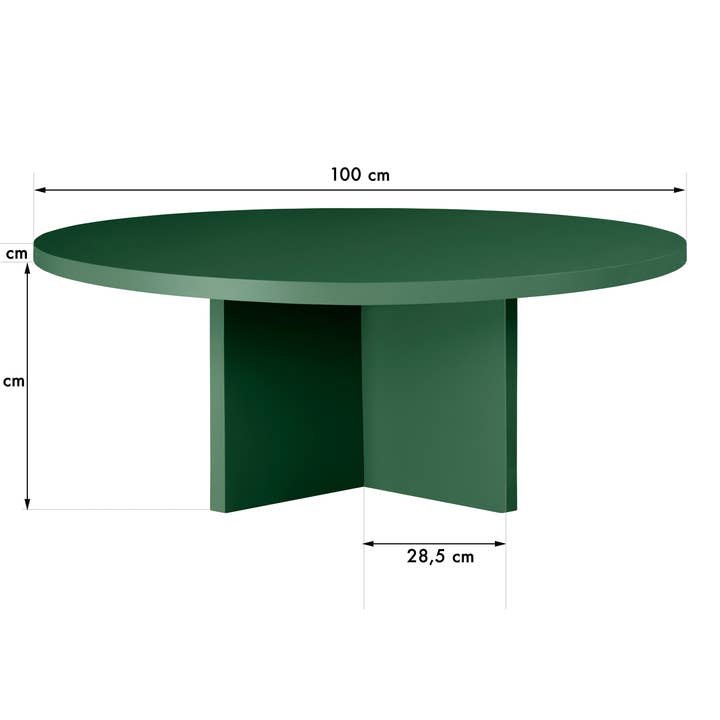 Really Nice Things - Wholesale Coffee Table - Round coffee table, 3cm green cedar top, 100cm1