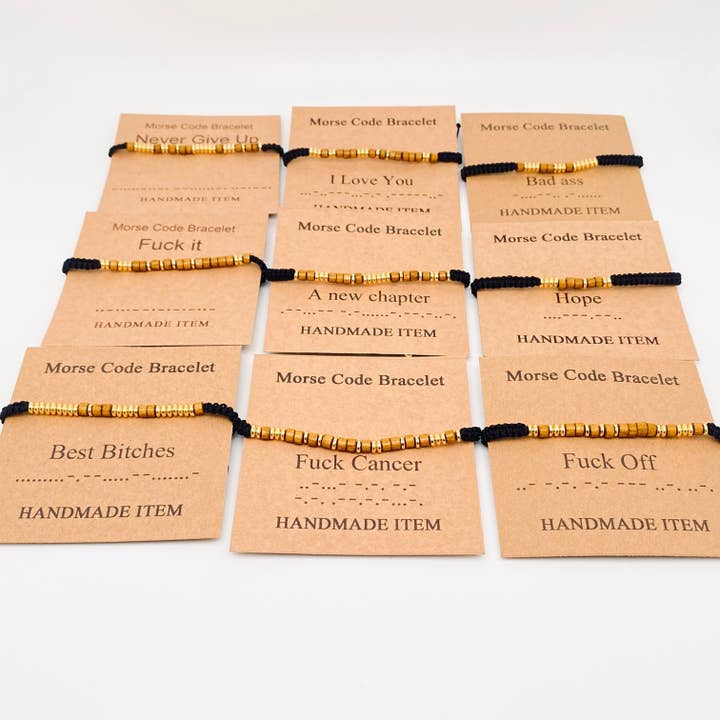Mio Queena - Wholesale Beaded Bracelet - Handmade Wooden Beaded Morse Code Bracelets