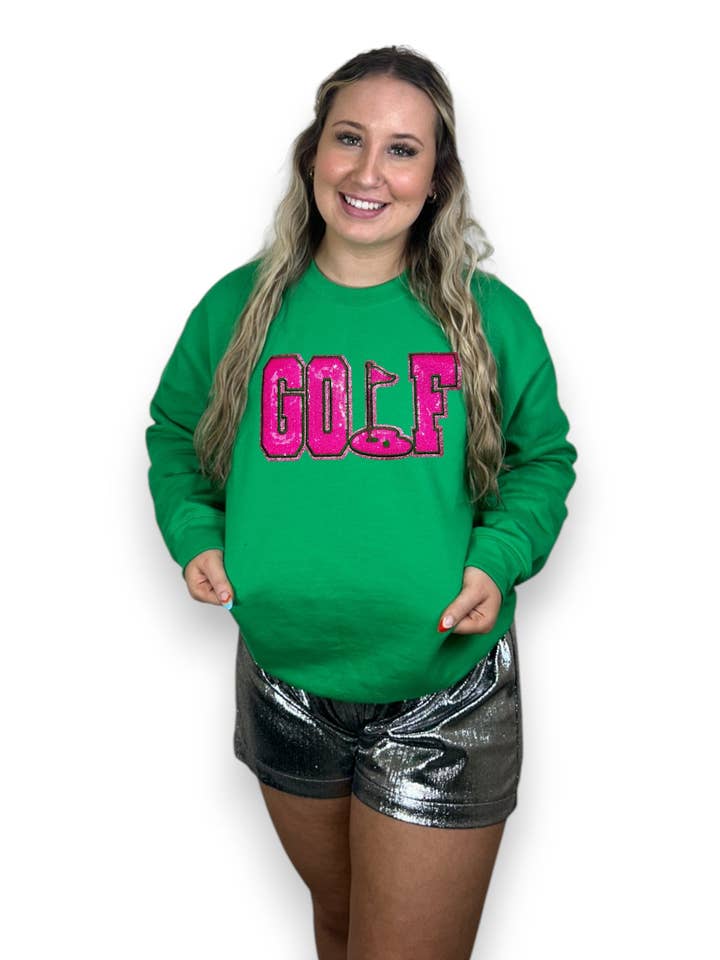 6j Threads LLC - Wholesale Sweatshirt – Women's - Pink Sequin Golf0
