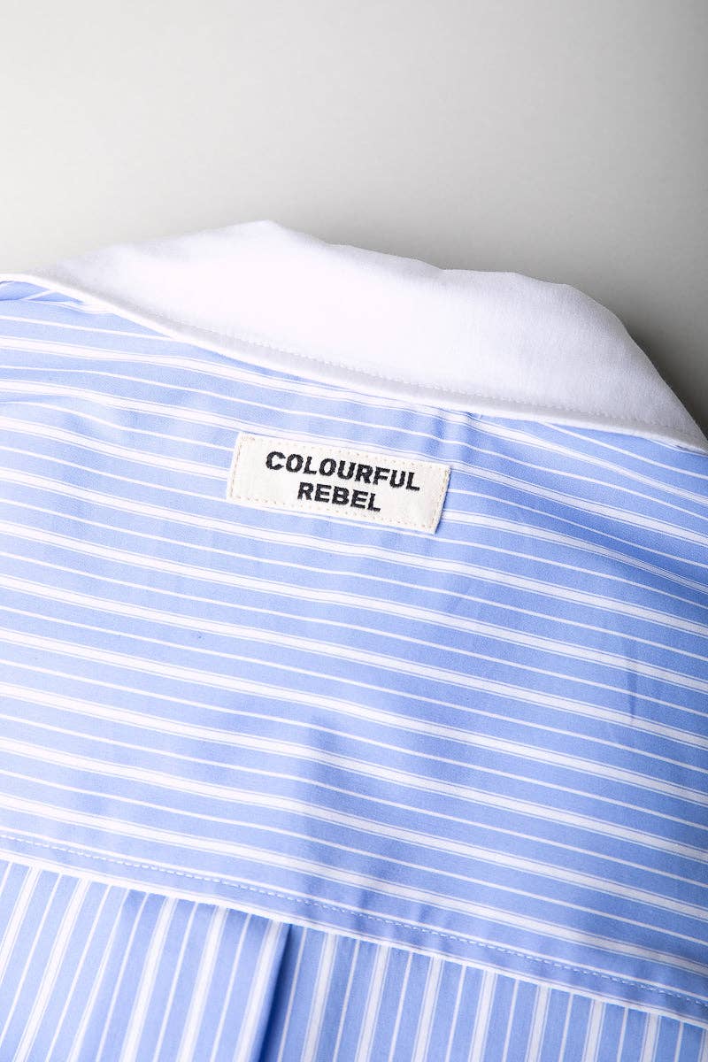 Talia Blouse | White/ Blue for wholesale on Faire0