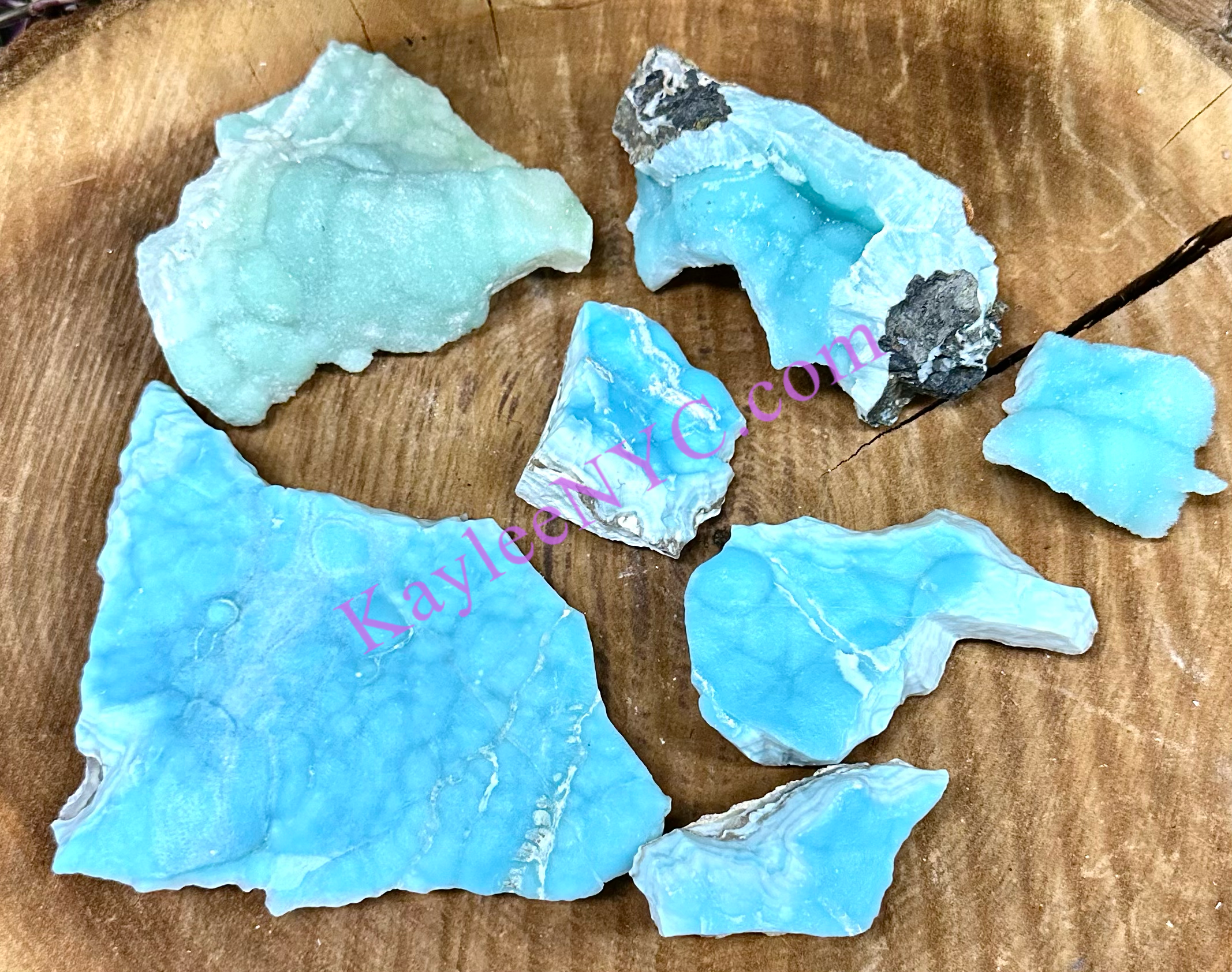 KayleeNYC - Vente Pierre et cristal de spiritualité - Cristal brut de spécimens d'aragonite bleue naturelle de 2 livres3