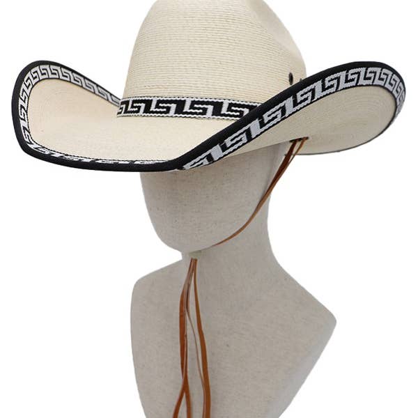 Cap Zone - Wholesale Cowboyhoed - Dames - Western cowboyhoed met meanderpatroon met Griekse sleutel