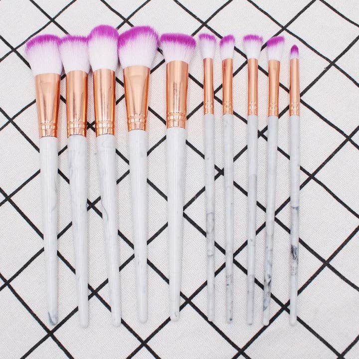 My Wholesale Warehouse – wholesale Make-up brush set – Glamza 10pc Marble Makeup Brush Set