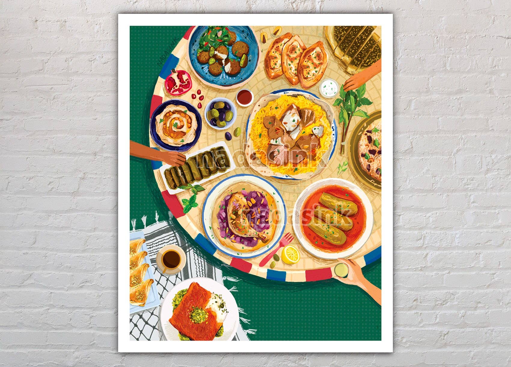Nada's Ink - Wholesale Art Print - Palestinian Cuisine Art Print | Palestine Art2