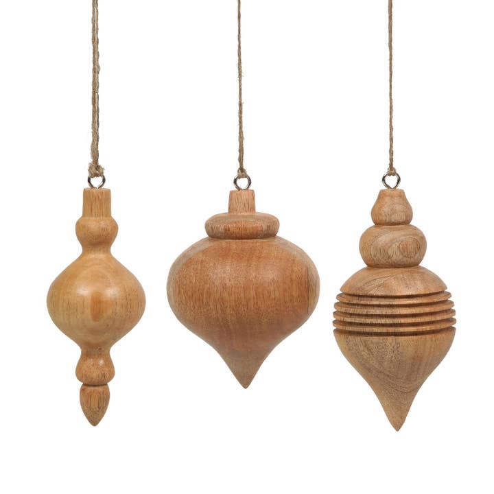 5" Wooden Finial Christmas Ornaments for wholesale by CG Hunter