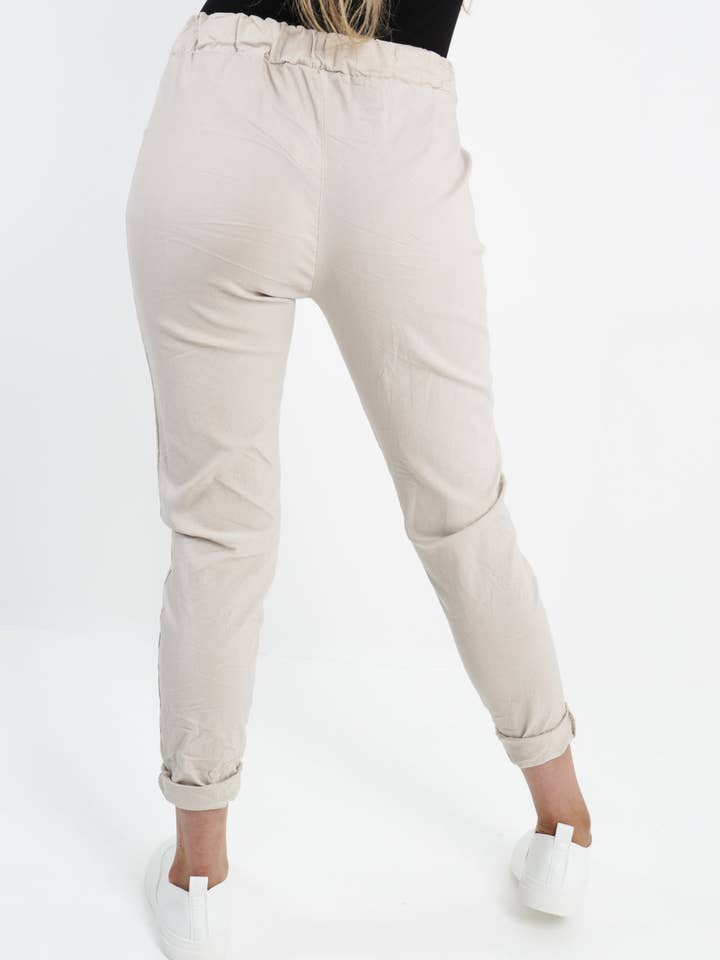 Miss Bold - Wholesale Pants - Women's - Italian Women's Plain Magic Pants Plus Size