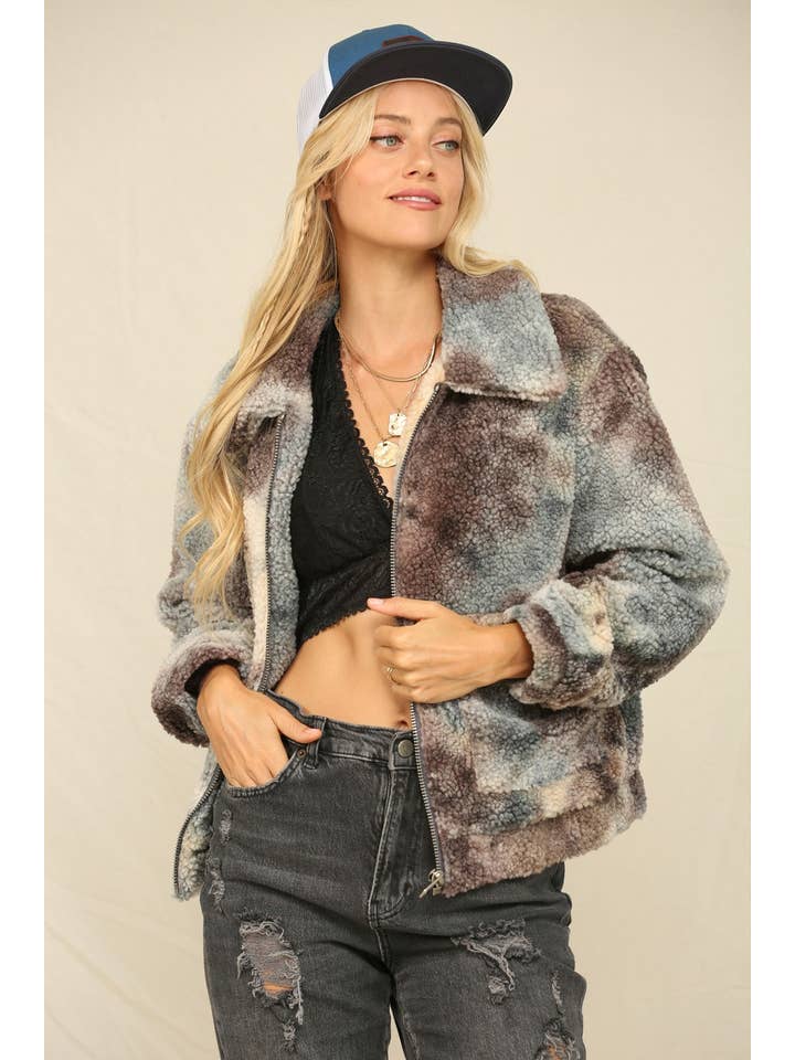 KyeMi - Wholesale Jacket - Women's - The Tie Dye Teddy Bear In This Jacket8
