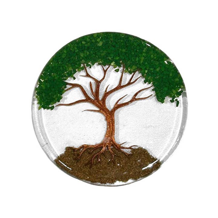 Pichincha - Wholesale Coasters - Tree of Life Round Acrylic Chip Stone Inlay Table Coaster3