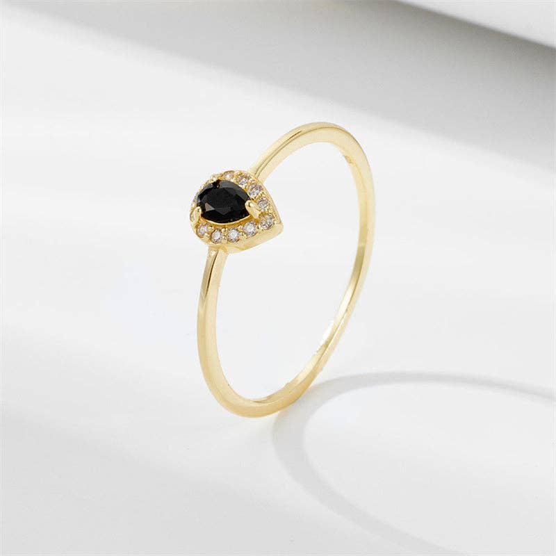 Perimade & Co. LLC - Wholesale Band/Stacked Ring - Dainty Gold Teardrop Stacking Ring in 925 Sterling Silver3