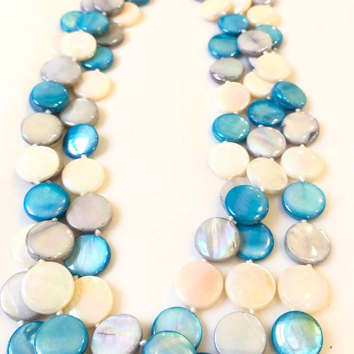 Studio G - Wholesale Beaded/Pearl Necklace - #8023-3 Strand Mother Of Pearl