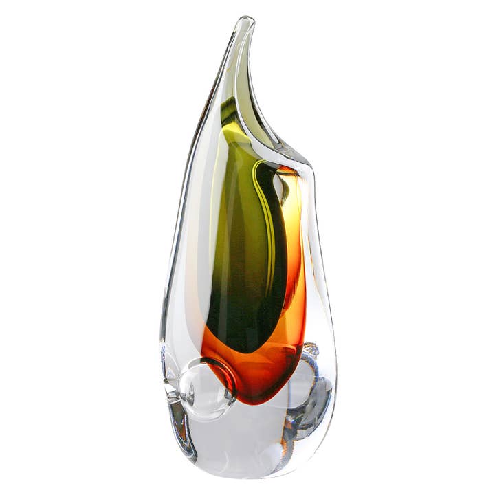 “Finesse” vase brown, green, clear H.30 cm for wholesale on Faire
