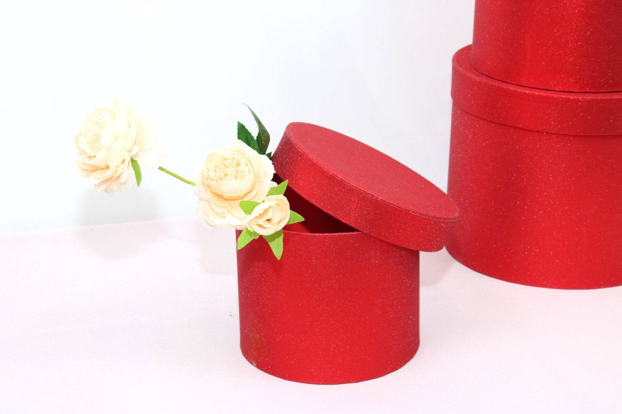 Elegant Design Supply - Wholesale Decorative Box - Shiny Round Flower Hat Box with Lid11