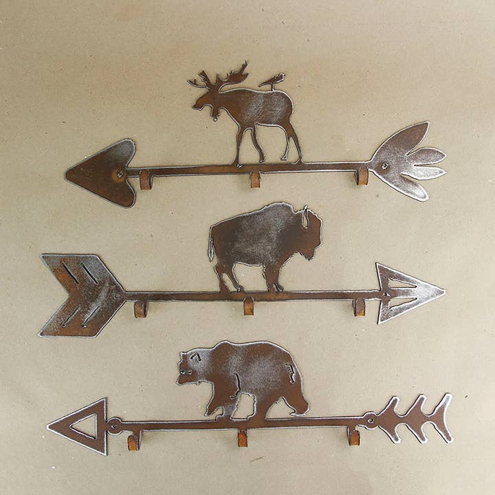 Whimsies - Wholesale Wall Hook - Key Hook Buffalo Bear Moose Wall Organization leash holder