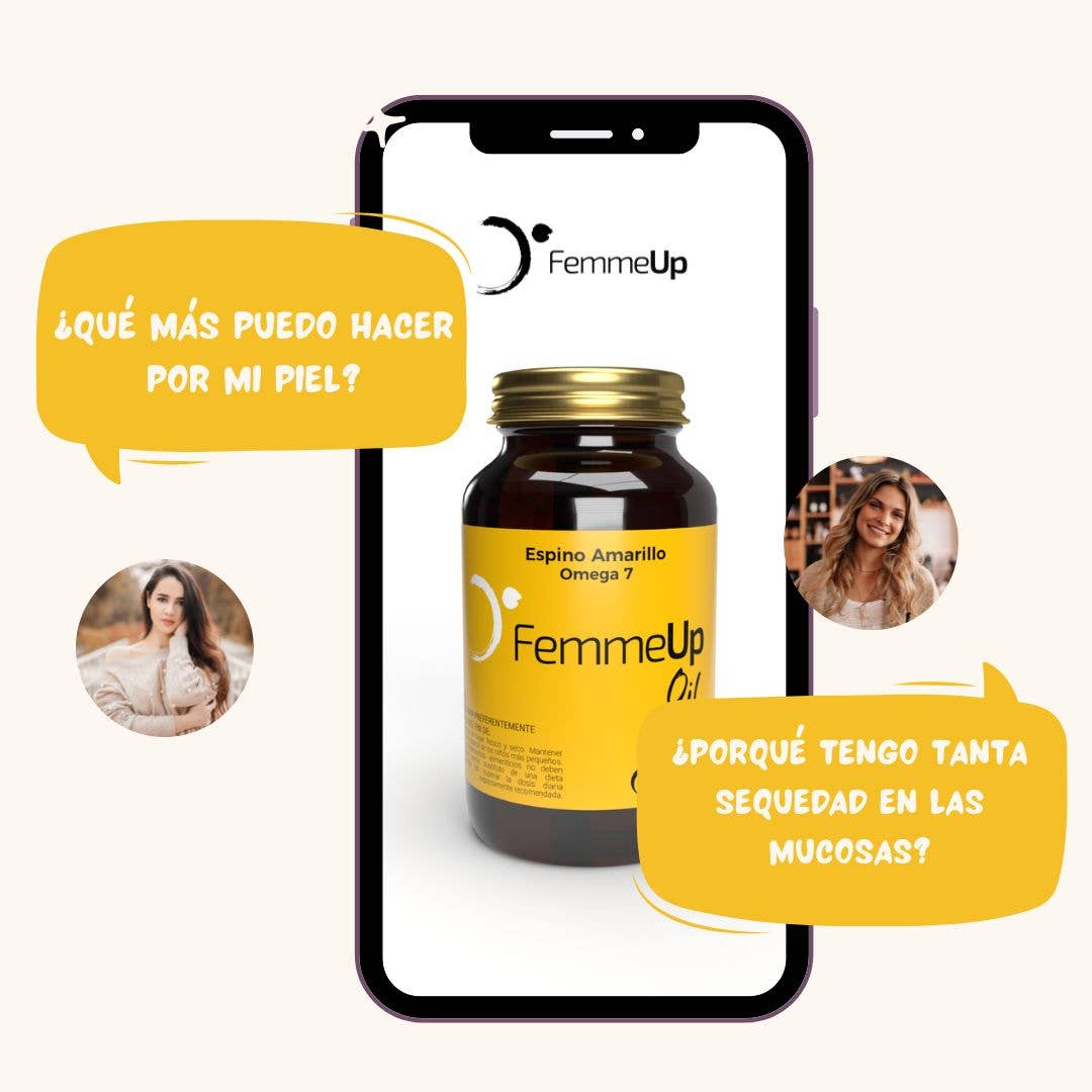 Femmeup - Wholesale Oral Supplement/Vitamin - Sea Buckthorn Oil Pearls. Omega 7. Repair and hydration of skin and mucous membranes to combat dryness, irritation, lesions, recurrent infections, and pain during sexual intercourse.8