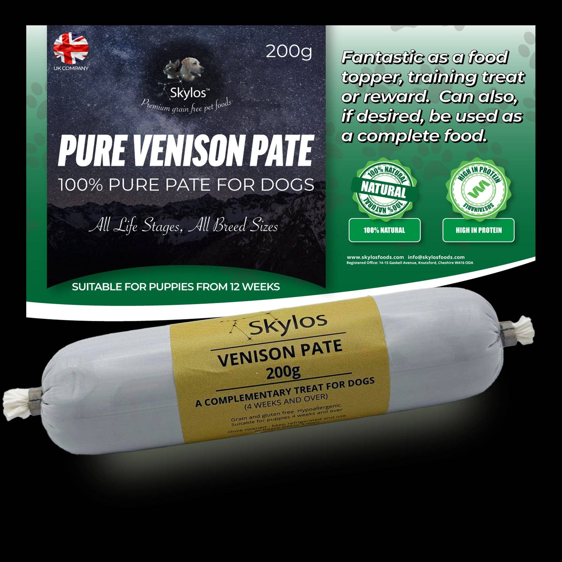 Skylos Foods – wholesale Pet food – Dog – Skylos Pate in 9 Flavours and 2 Sizes7