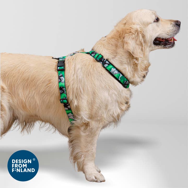 FINNERO – Großhandel Haustiergeschirr – Hund – FINNERO CAMOCOLOR verstellbares Y-Geschirr für Hunde, 3 Farben