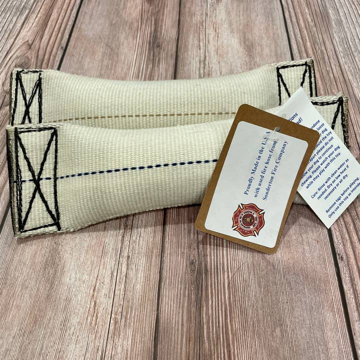 Recycled Fire Hose - Rubber Lined Throw Dog Toy - Medium for wholesale by Go Go Dog Toys