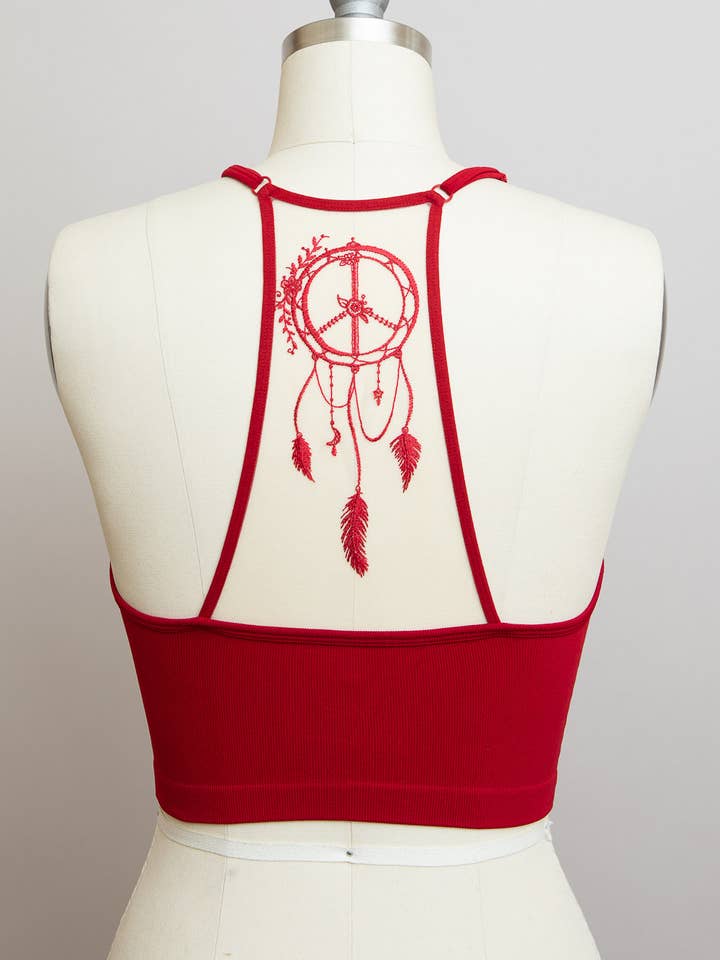 Leto Accessories - Wholesale Bralette - Women's - Bohemian Heaven: Peace Dreamcatcher Tattoo Back Brami ✌🏻4