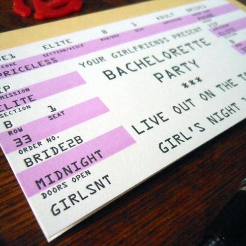 a. favorite design - Wholesale Wedding Card - Bachlorette Rock Ticket1