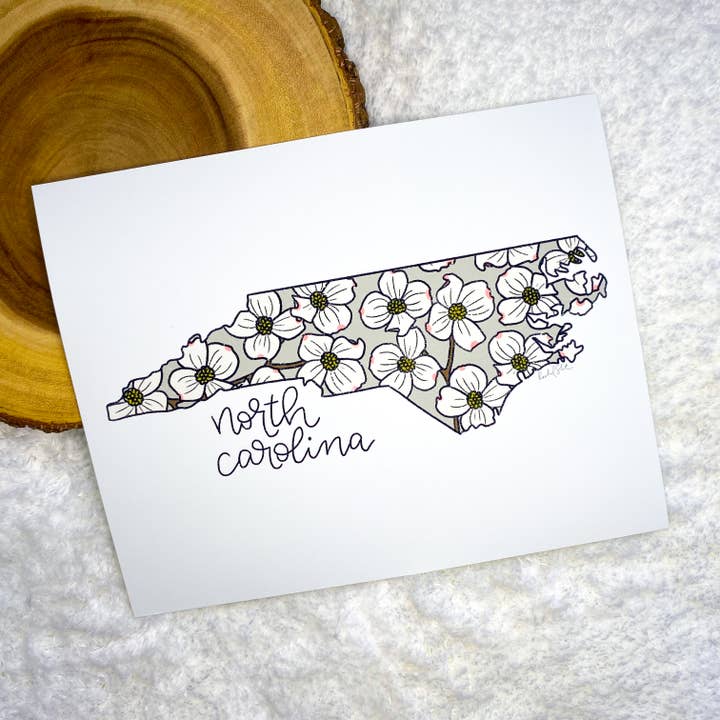 North Carolina Dogwood Art Print for wholesale by Slik Art and Design