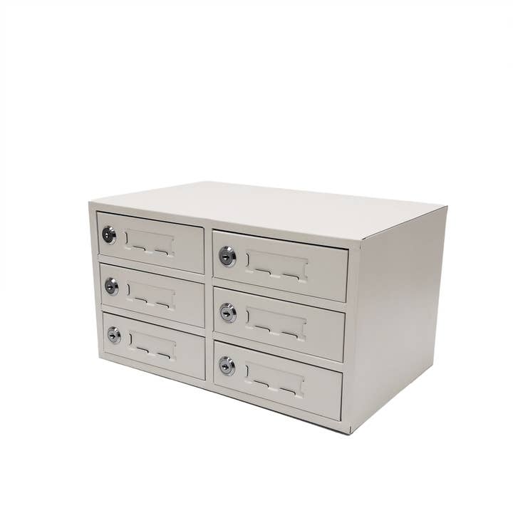 FixtureDisplays® Cellphone Locker Mobilephone Storage Charging Station Camp Work School Classroom 6-Slot, 14.2" Wide X 7.9" Tall X 9" Max 5 Watts Per Slot Output 15253-USB for wholesale by FIXTUREDISPLAYS