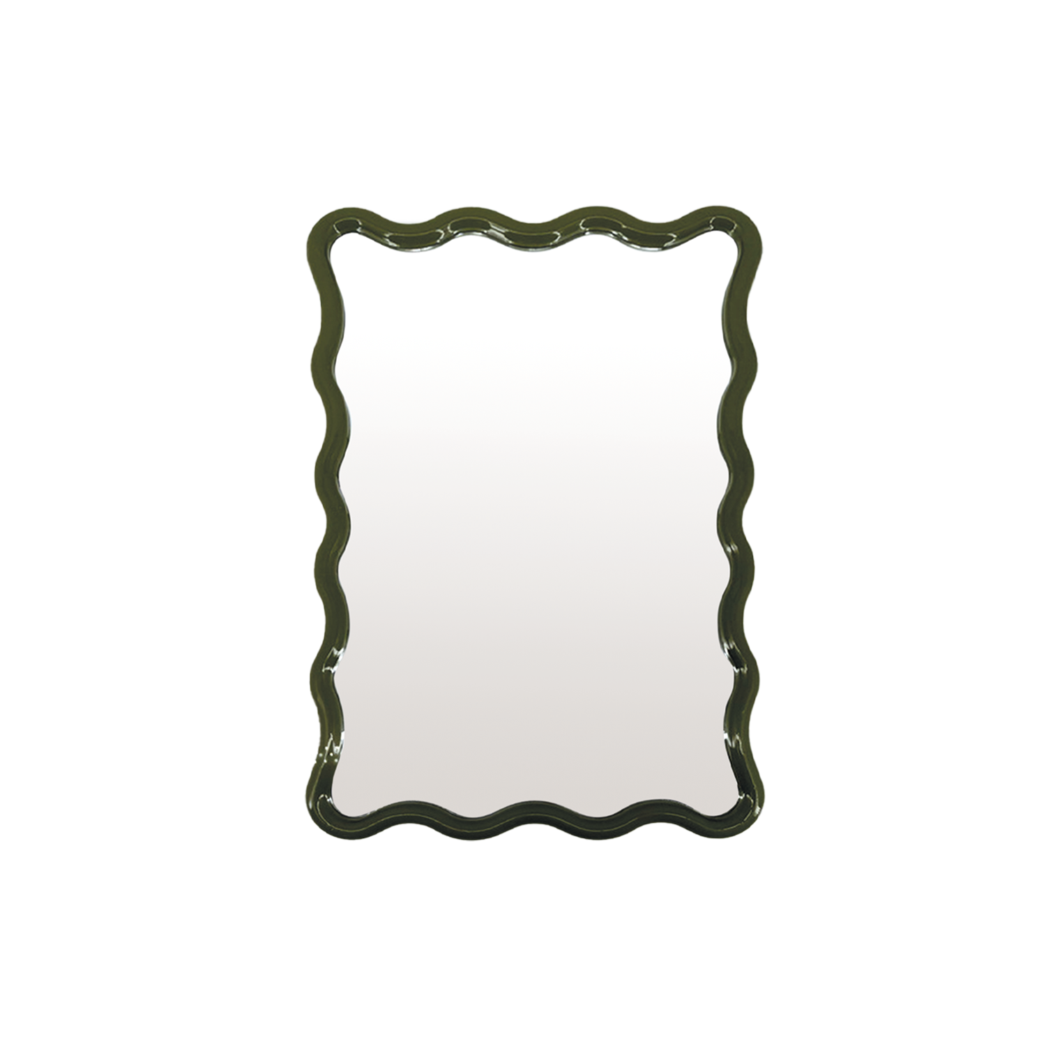 Opjet Paris - Wholesale Wall Mirror - Wavy mirror rectangle small green L30 H38cm0