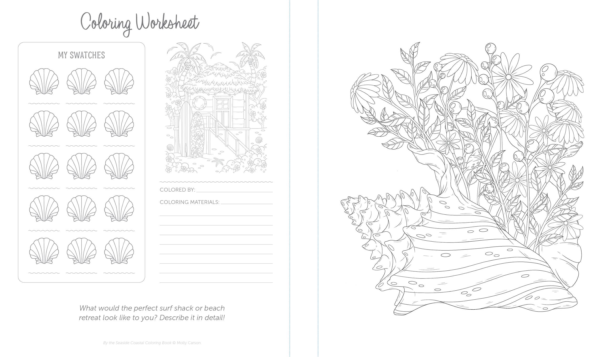 Schiffer Publishing - Wholesale Coloring & Activity Book - Adult - By the Seaside Coastal Coloring Book4