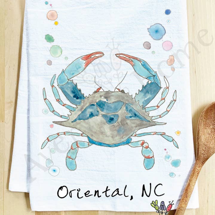 Avery's Home - Vente Torchons - Torchon côtier personnalisable "Blue Crab Ocean"27