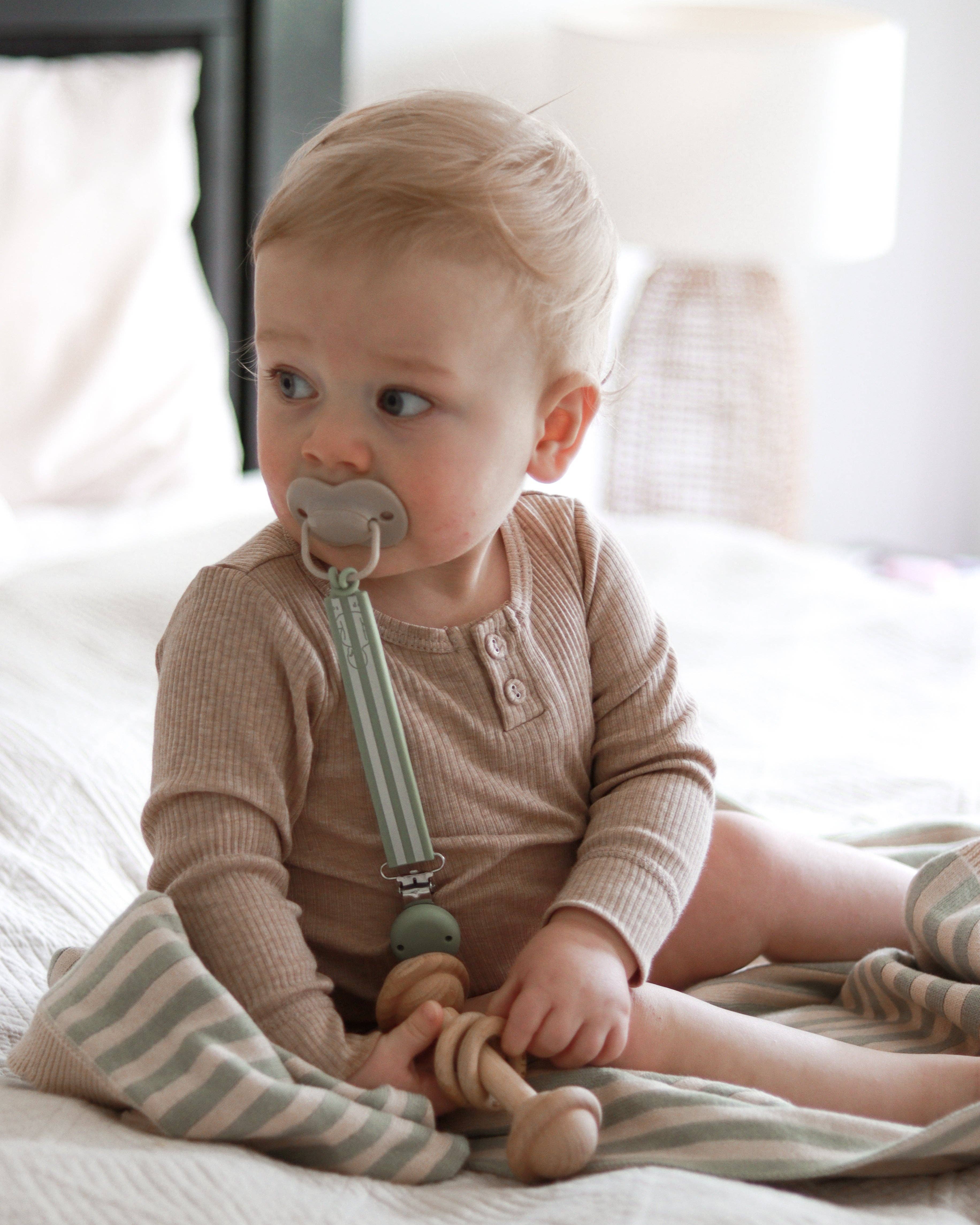 Pop Ya Tot - Wholesale Pacifier clip – Baby - Carnival Dummy Clip - Sage0